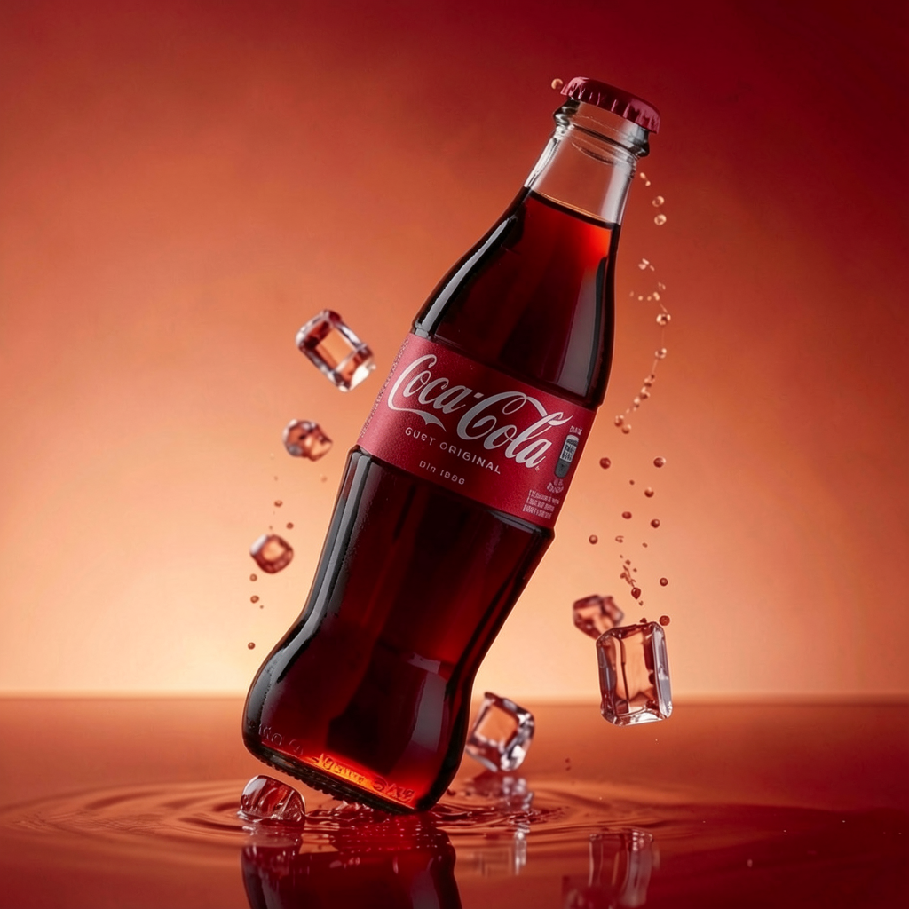 Comfyui App that takes a product photo or render and places it into an environment. Coke bottle splashing into icy water.